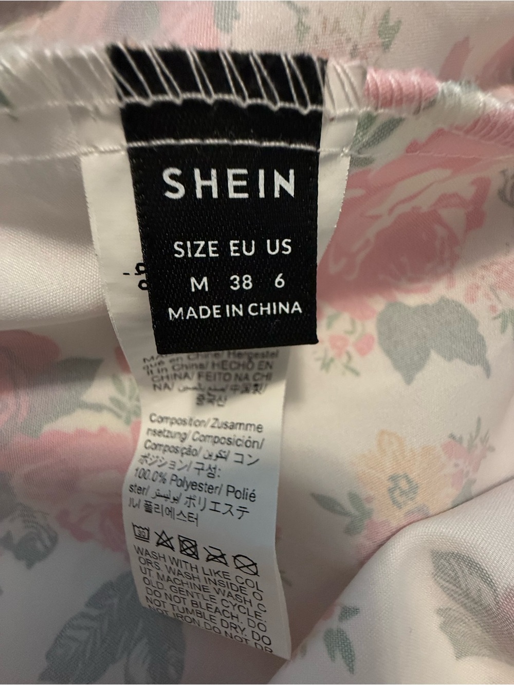 SHEIN White Maxi Dress with Red & Pink Rose Print - Picture 4 of 5
